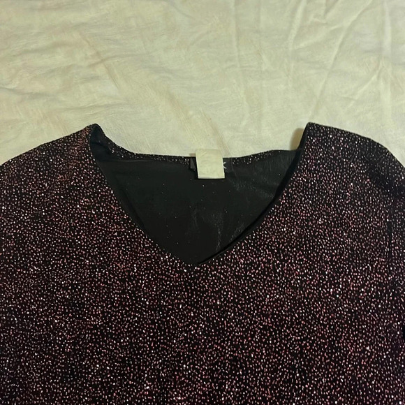 MSK Pink Sparkly Flare Arm Long Sleeve Medium - Picture 2 of 5